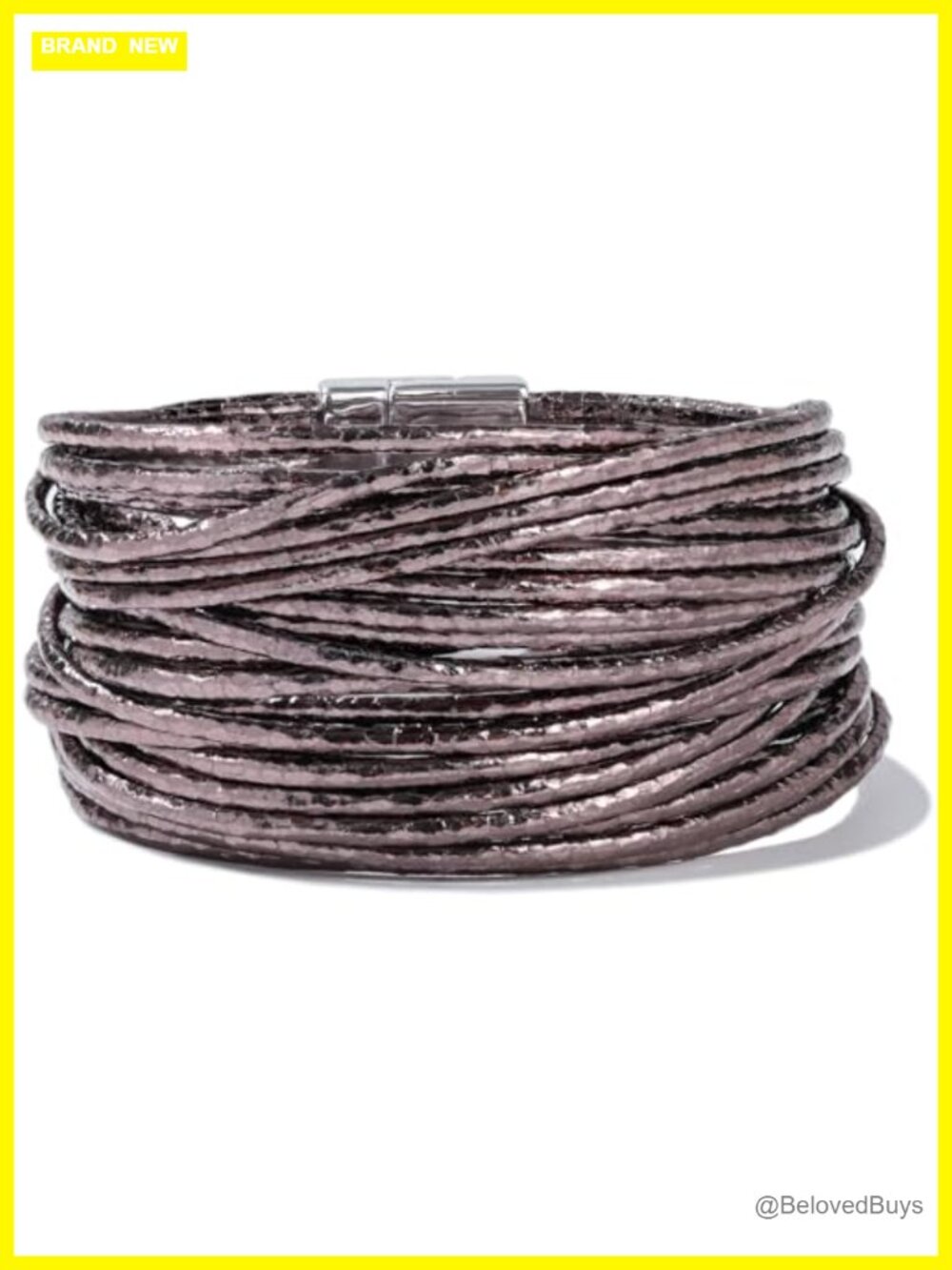 Layered Boho Chunky Wrap Bracelet Stackable Faux Leather Magnetic Clasp